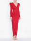 Платье из блестящей ткани со сборкой Rhea Costa  –  МодельВерхНиз
