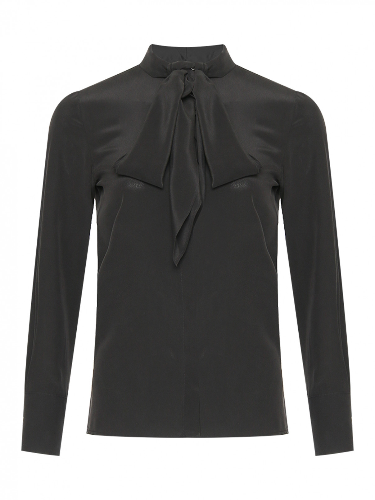 Блуза из шелка на пуговицах Max Mara  –  Общий вид  – Цвет:  Черный