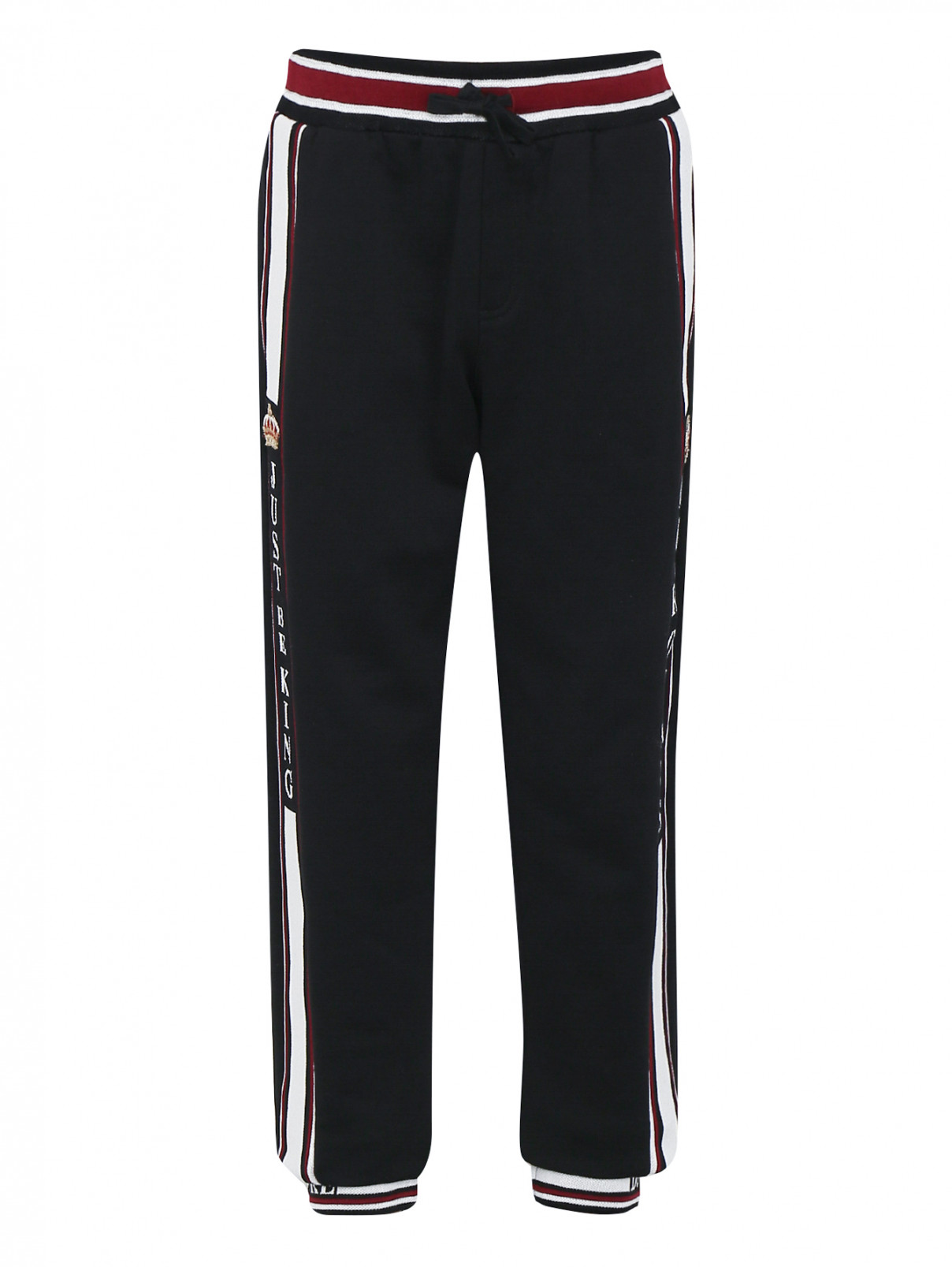 Трикотажные брюки с контрастной отделкой Dolce & Gabbana  –  Общий вид  – Цвет:  Черный