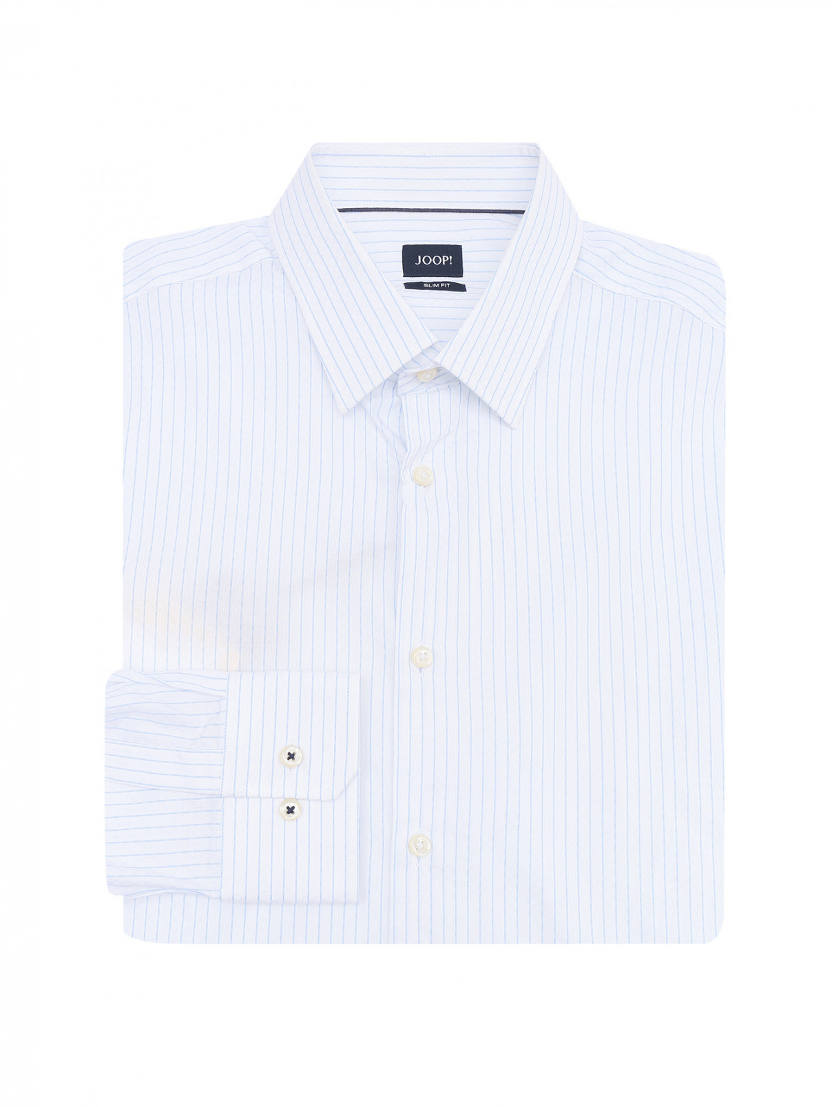 Рубашка из хлопка с узором полоска Joop  –  Общий вид  – Цвет:  Белый
