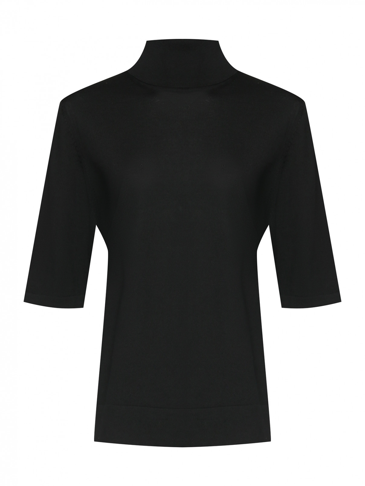 Водолазка из шерсти с коротким рукавом Marina Rinaldi  –  Общий вид  – Цвет:  Черный