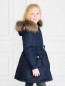 Стеганое пальто с капюшоном и поясом Ermanno Scervino Junior  –  Модель Верх-Низ2