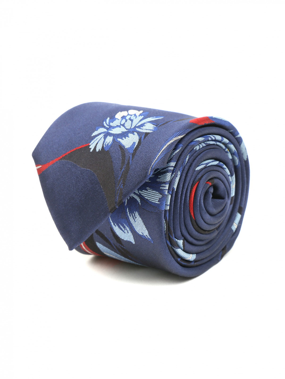 Галстук из шелка с узором Paul Smith  –  Общий вид  – Цвет:  Синий