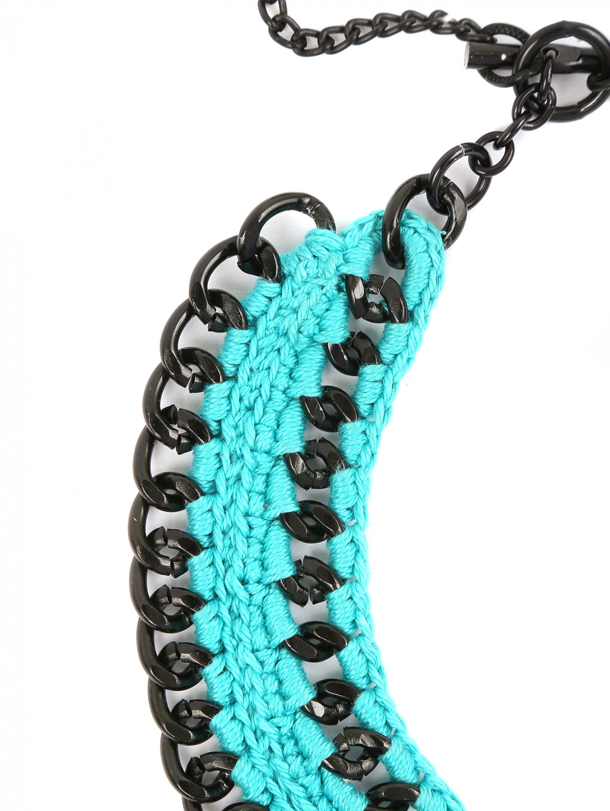 Ожерелье на цепи с отделкой из нитей и камней Inga Kazumyan  –  Деталь1  – Цвет:  Синий
