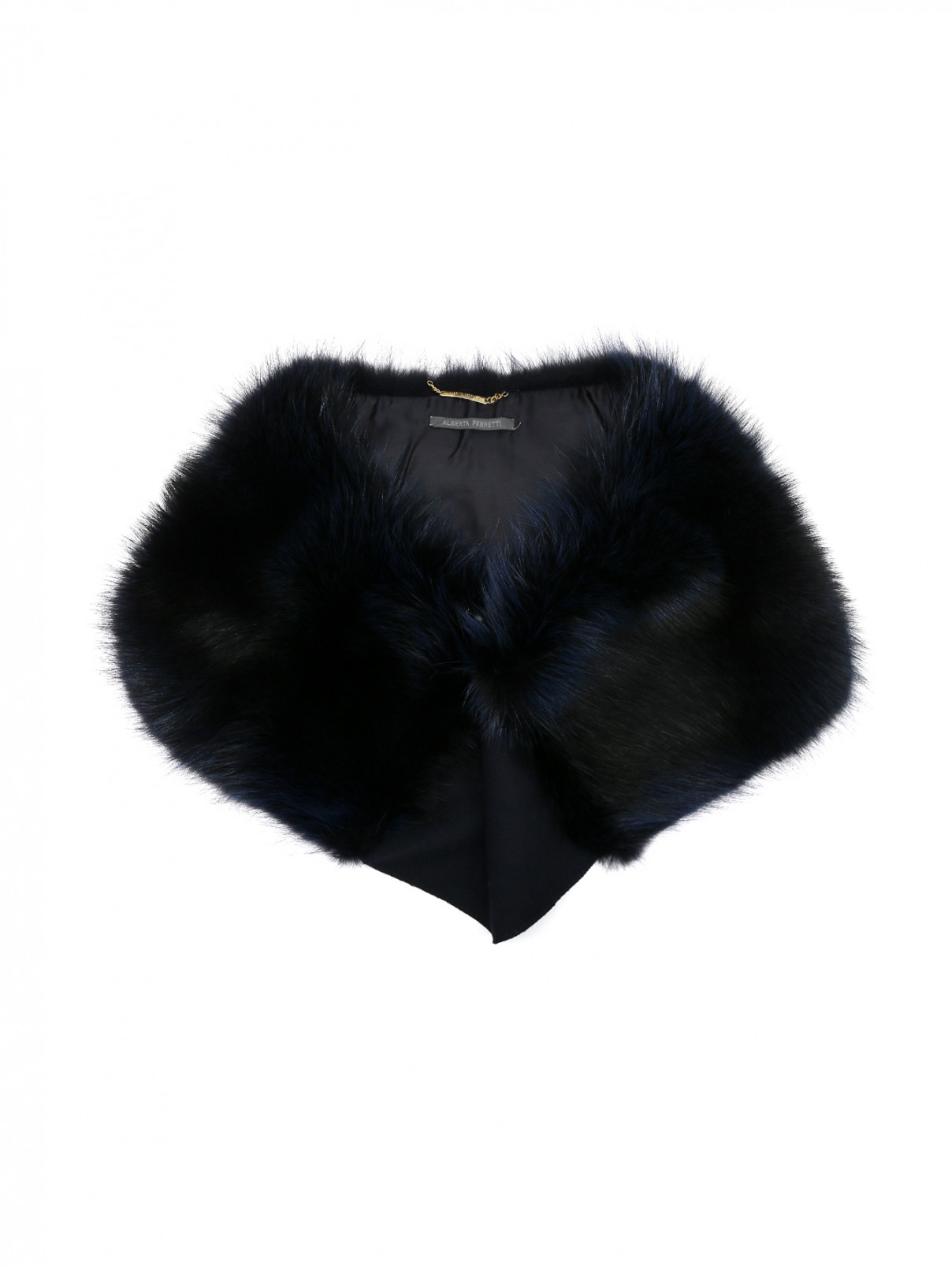 Воротник меховой Alberta Ferretti  –  Общий вид  – Цвет:  Синий