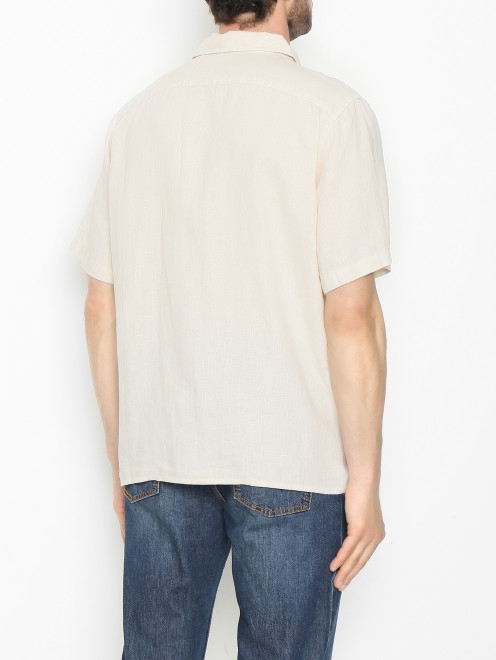 Рубашка из льна с карманом - МодельВерхНиз1