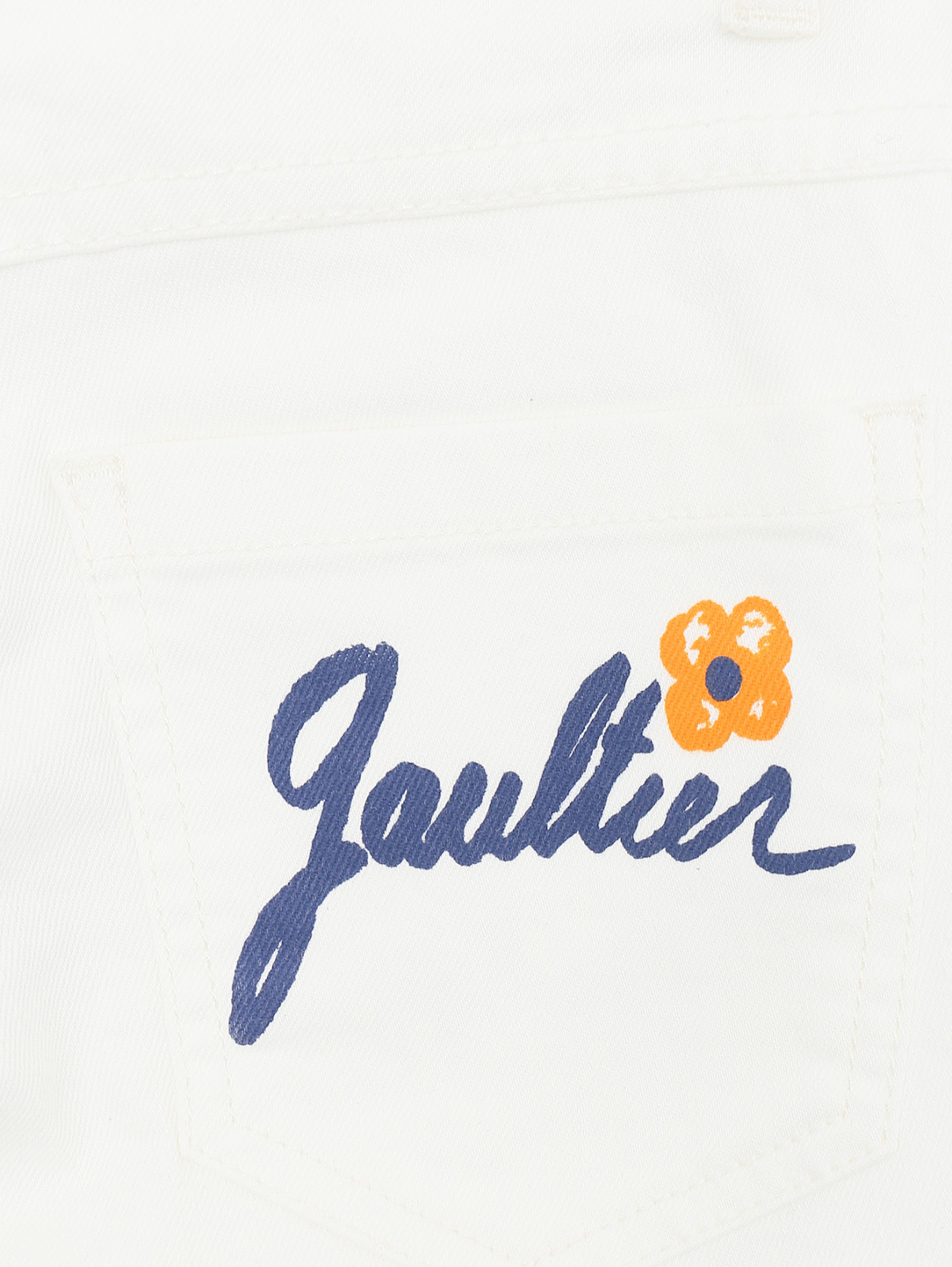Джинсы зауженного кроя с декором Junior Gaultier  –  Деталь  – Цвет:  Белый