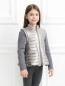 Куртка цвета металлик с отстегивающимися трикотажными рукавами Baby Dior  –  МодельВерхНиз