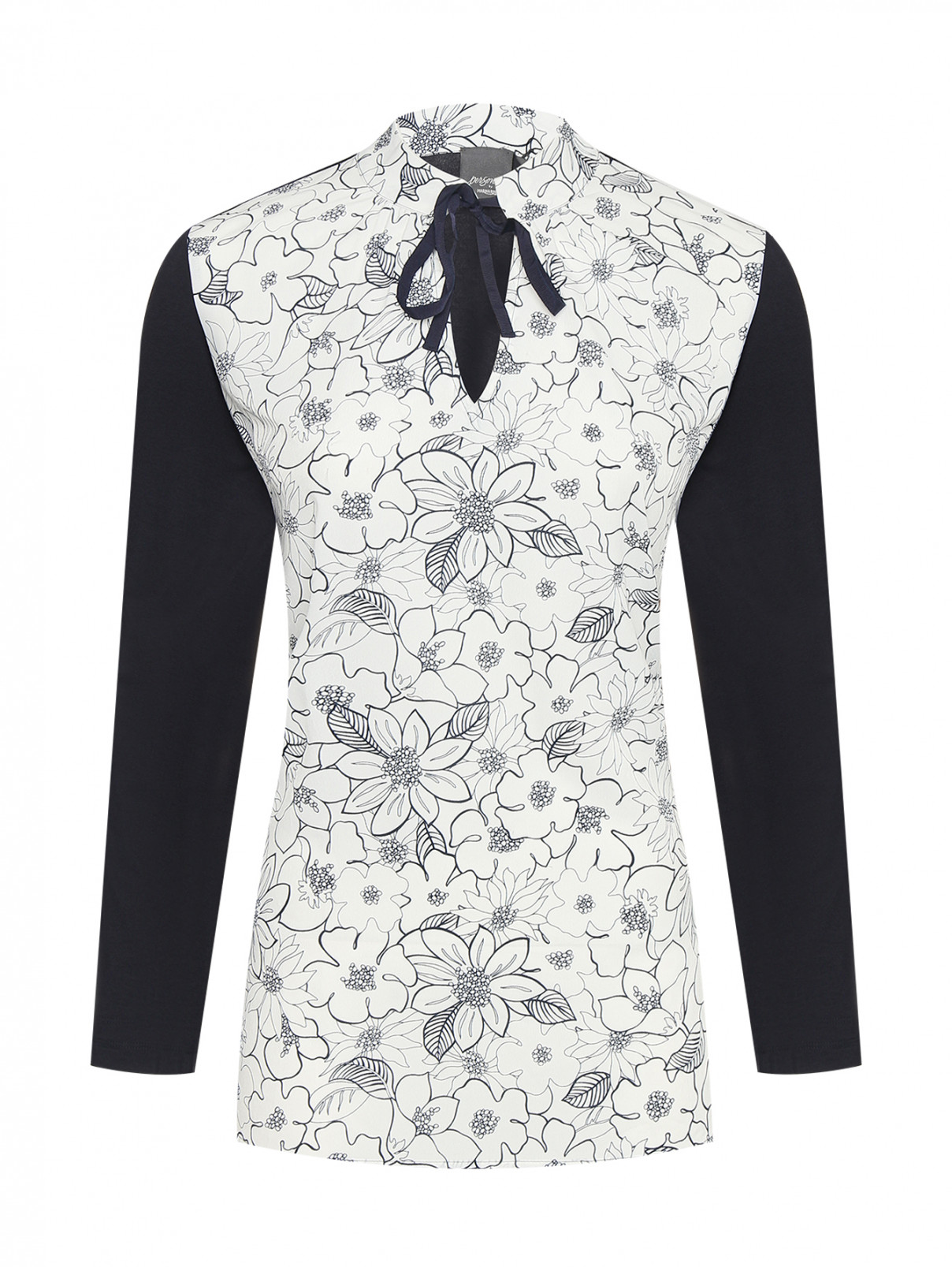 Блуза с узором и V-образным вырезом Persona by Marina Rinaldi  –  Общий вид  – Цвет:  Мультиколор