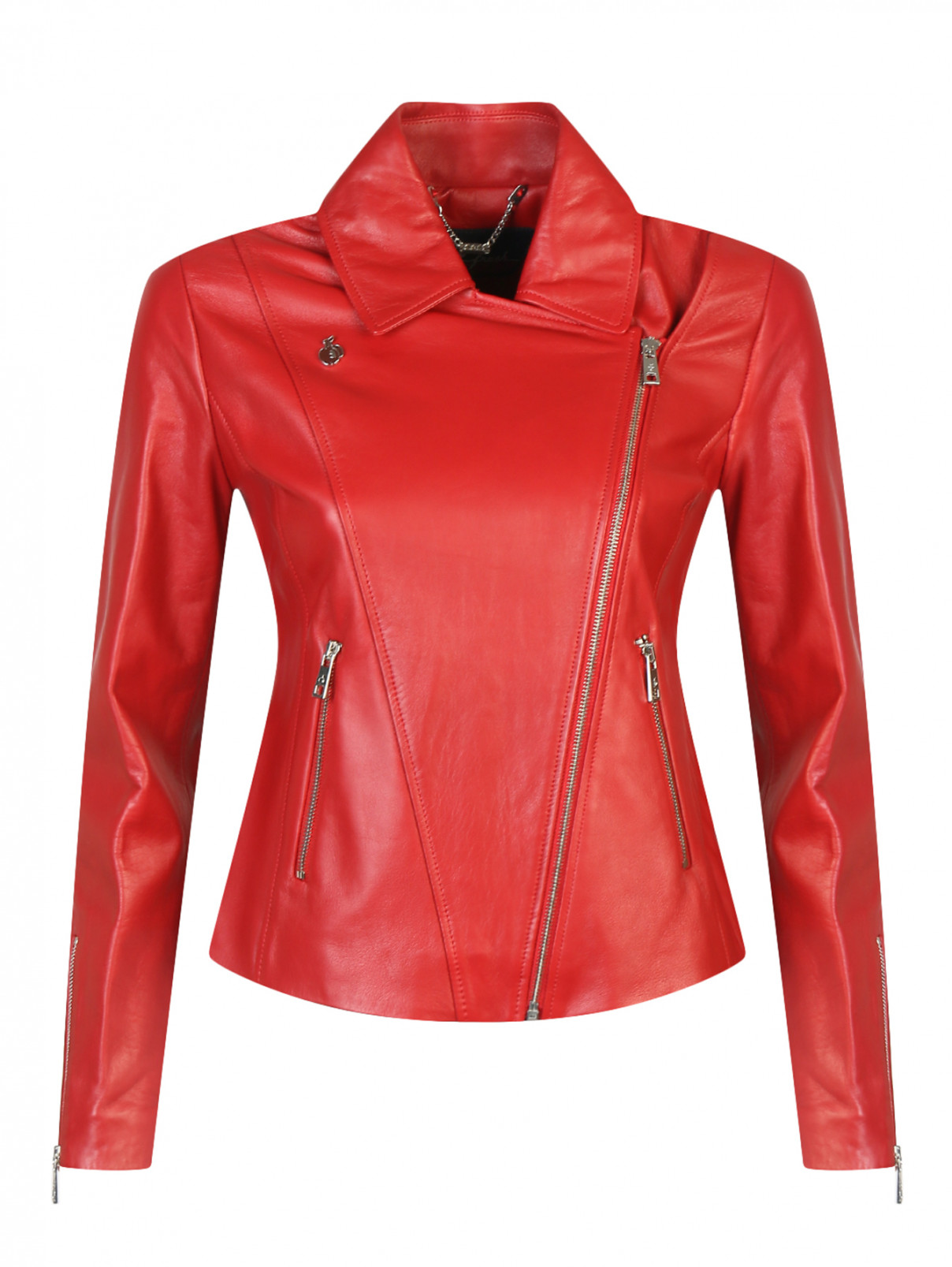 Куртка-косуха из кожи BOSCO  –  Общий вид  – Цвет:  Красный