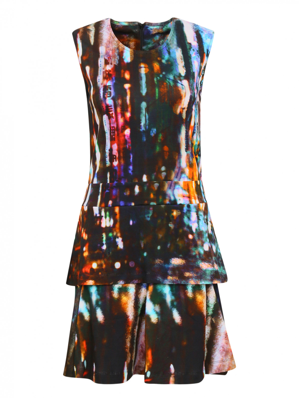 Платье из хлопка с узором MC Alexander McQueen  –  Общий вид  – Цвет:  Черный