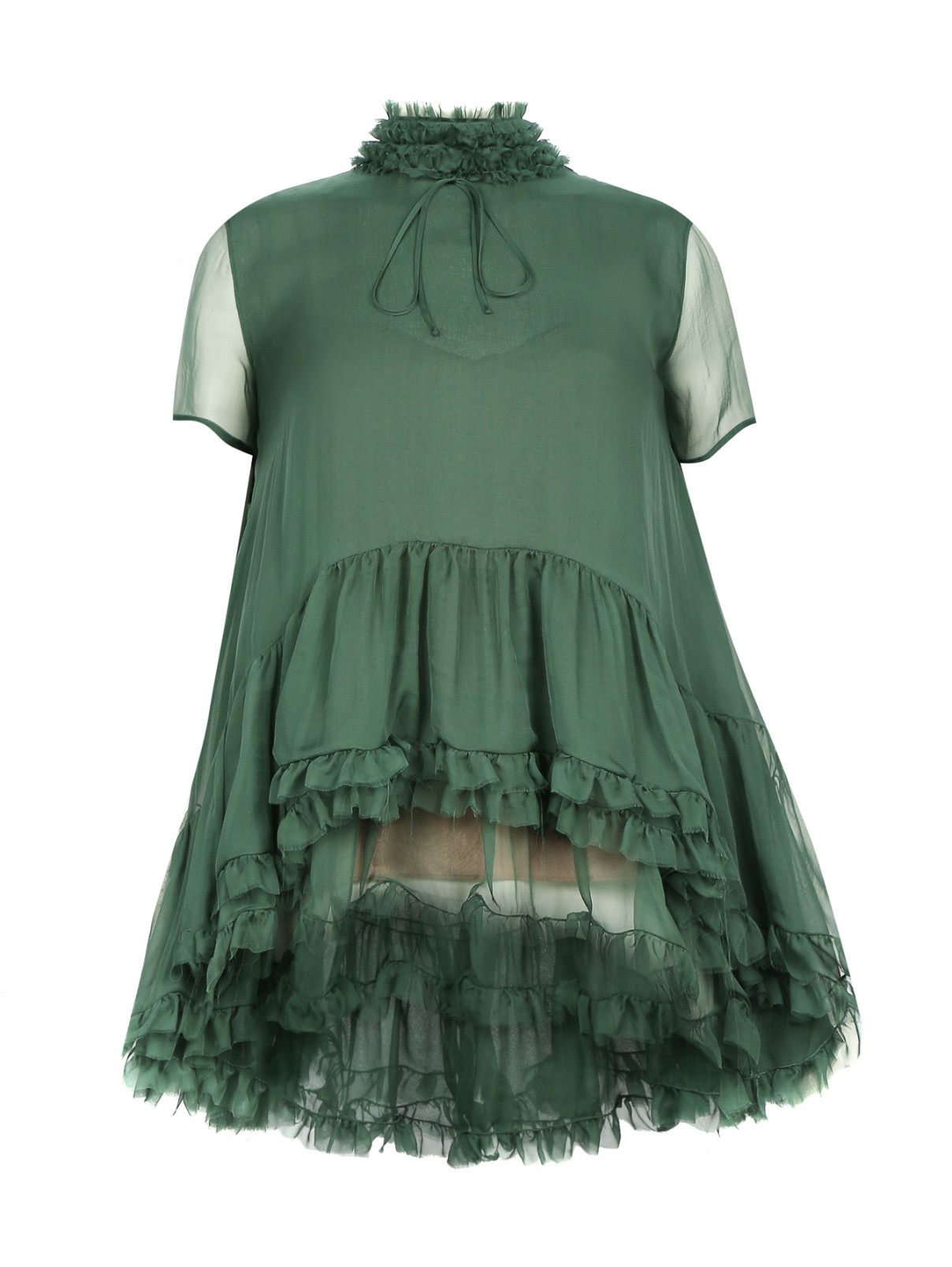 Блуза из шелка свободного кроя Rochas  –  Общий вид  – Цвет:  Зеленый