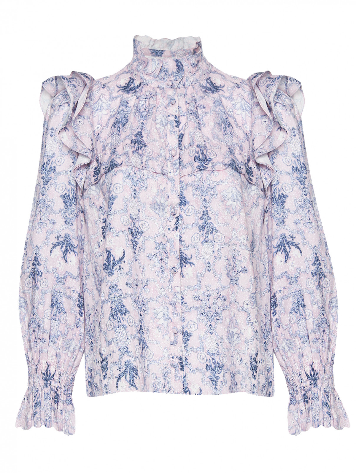 Блуза из льна с узором Isabel Marant  –  Общий вид  – Цвет:  Узор