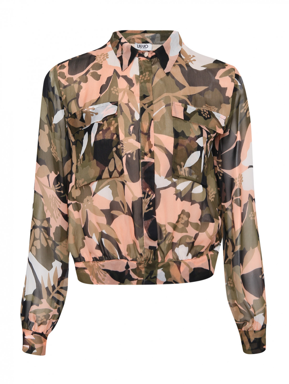Блуза свободного кроя с узором Liu Jo  –  Общий вид  – Цвет:  Мультиколор
