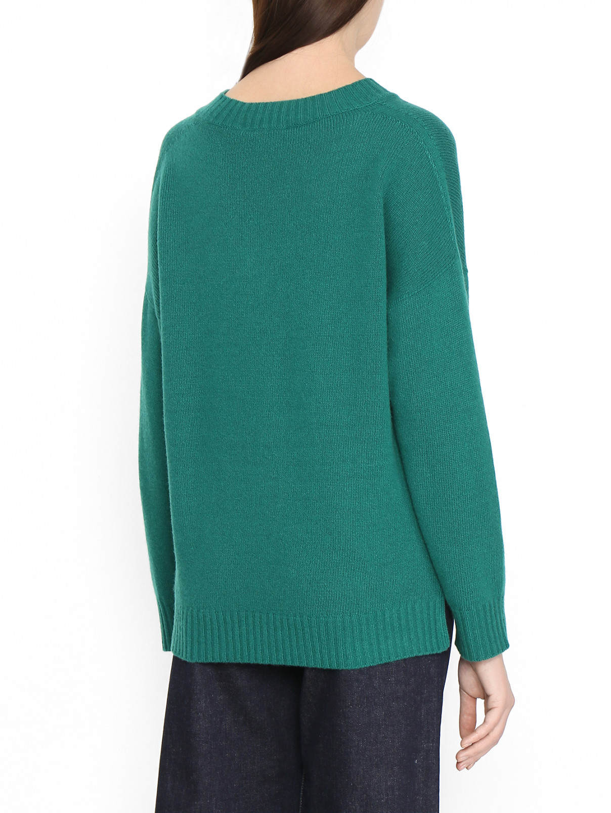 Джемпер с V-образным вырезом Weekend Max Mara  –  МодельВерхНиз1  – Цвет:  Зеленый