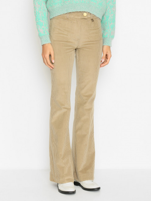 Вельветовые брюки с накладными карманами Luisa Spagnoli - МодельВерхНиз
