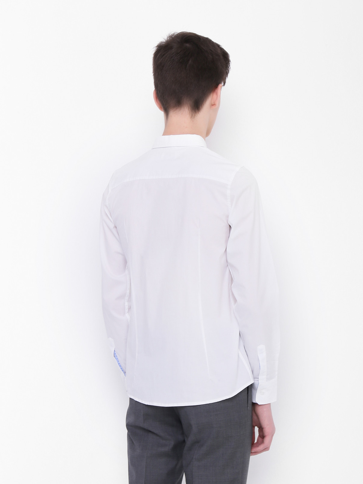 Однотонная рубашка из хлопка Aletta Couture  –  МодельВерхНиз1  – Цвет:  Белый