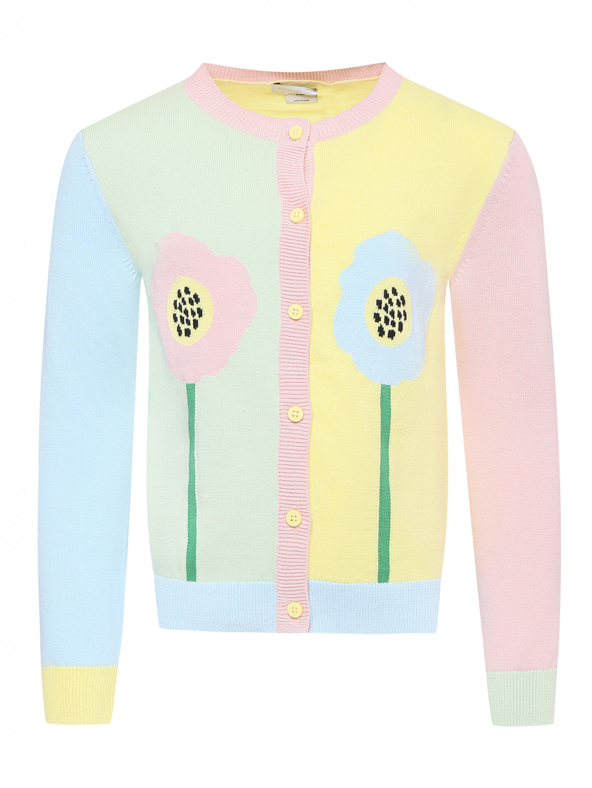 Кардиган из хлопка с узором Stella McCartney kids  –  Общий вид  – Цвет:  Узор