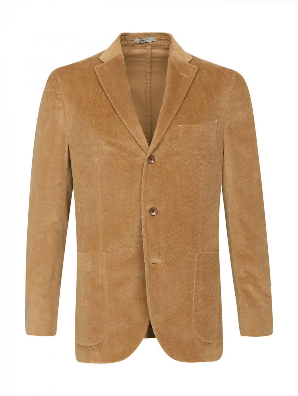 Пиджак из фактурного хлопка Boglioli  –  Общий вид  – Цвет:  Бежевый