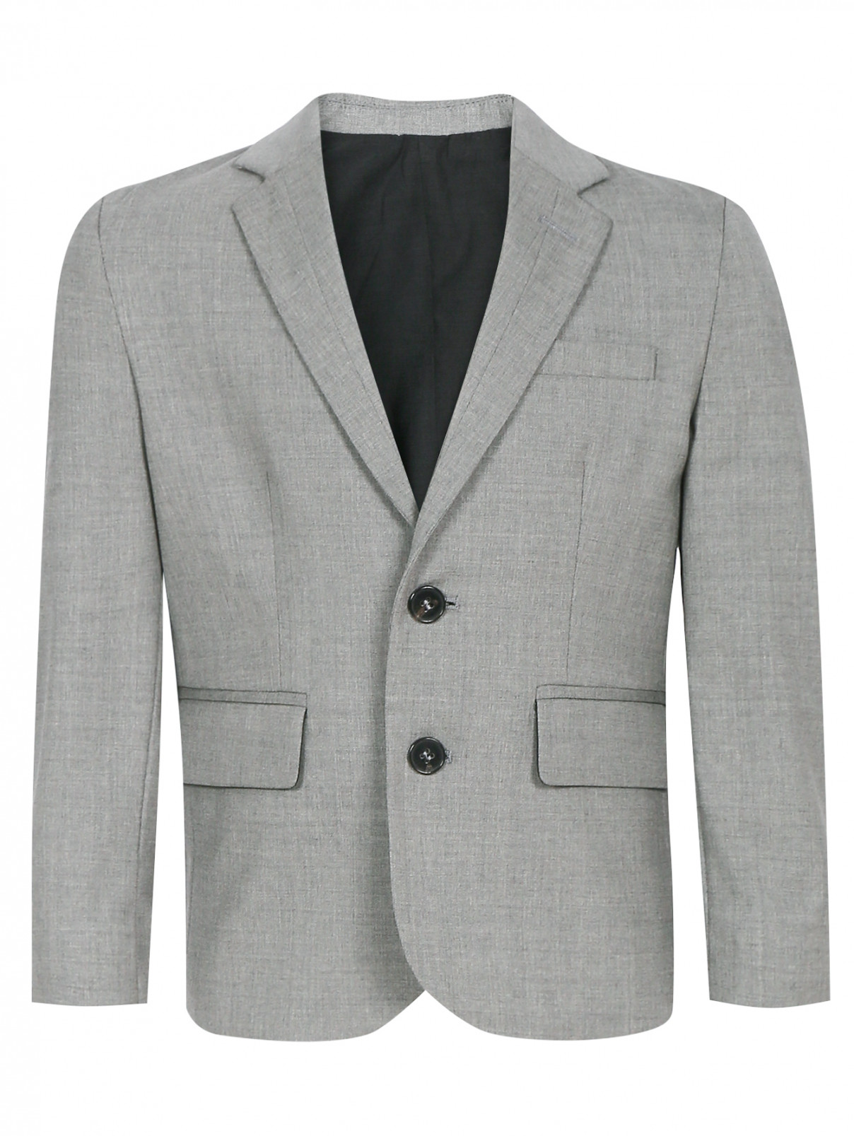 Пиджак однобортный из шерсти Baby Dior  –  Общий вид  – Цвет:  Серый
