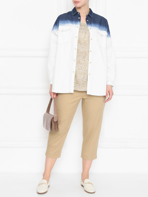 Рубашка из хлопка на кнопках с карманами Marina Rinaldi - МодельОбщийВид