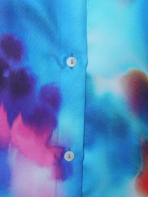 Блуза из шелка свободного кроя с узором - Деталь1
