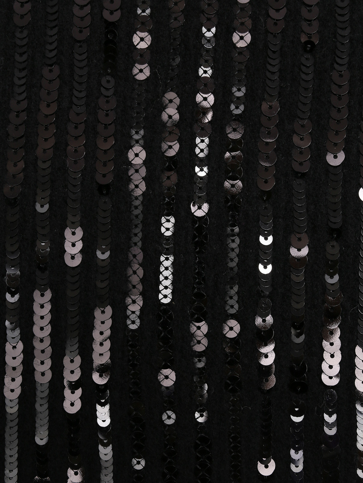 Юбка-мини из шерсти, декорированная пайетками Ermanno Scervino  –  Деталь1  – Цвет:  Черный