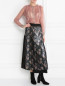 Плиссированная юбка из хлопка с цветочным узором Alysi  –  Модель Общий вид