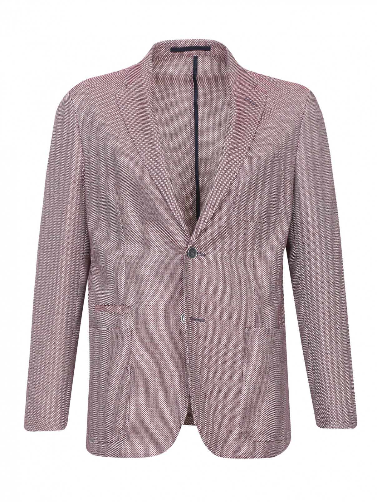 Пиджак из хлопка с узором Corneliani ID  –  Общий вид  – Цвет:  Красный