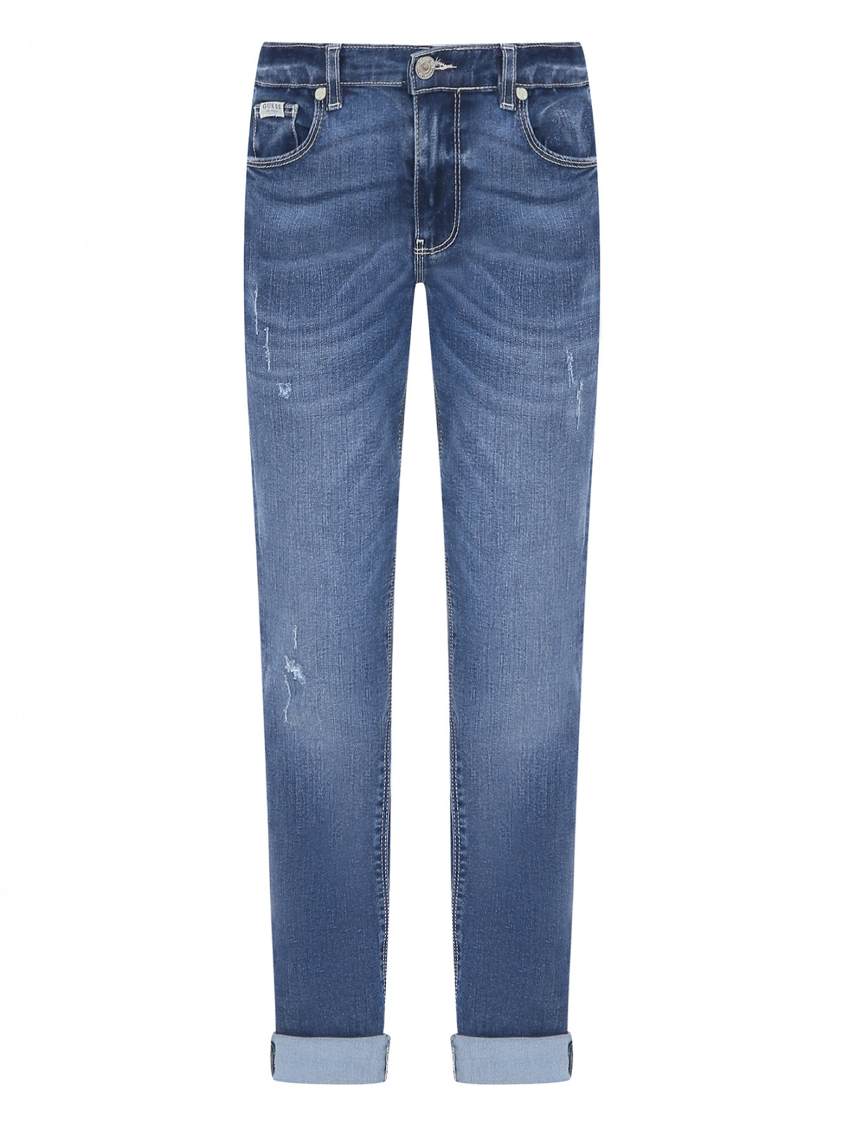 Узкие джинсы с надрезами Guess  –  Общий вид  – Цвет:  Синий