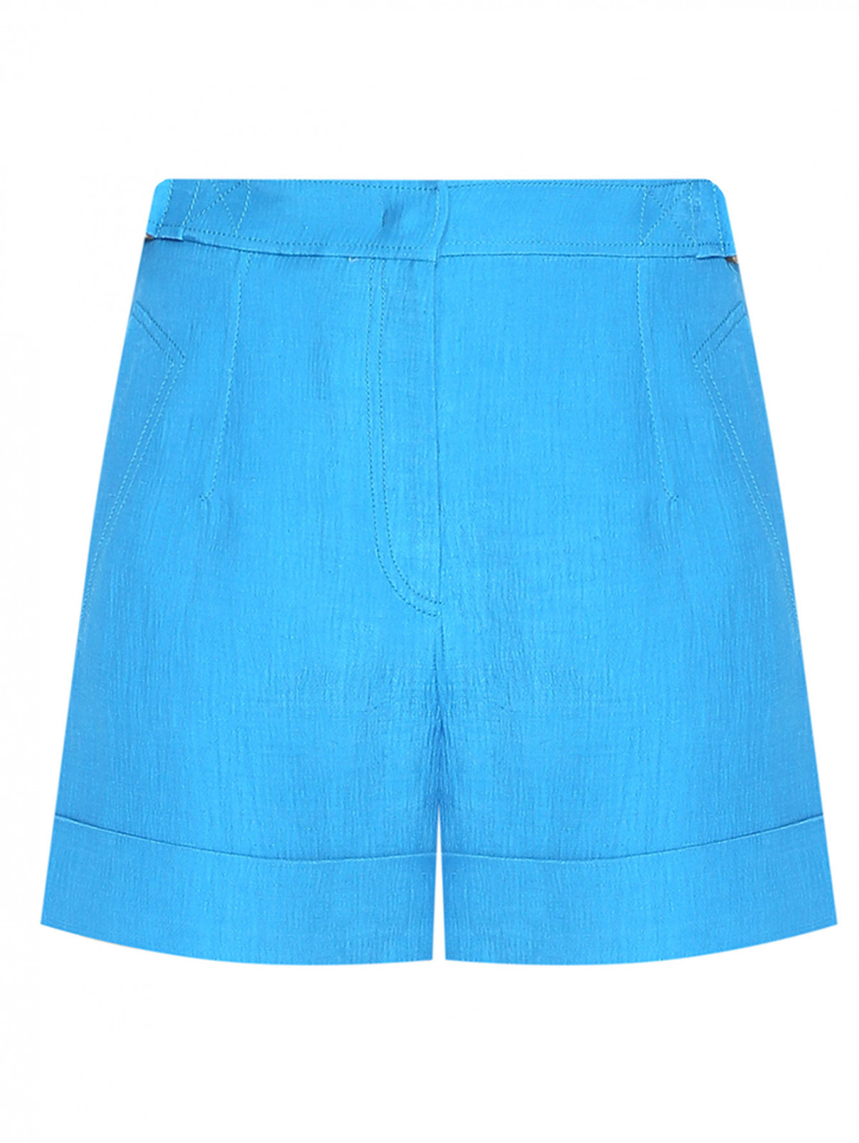 Шорты из вискозы с карманами Alberta Ferretti  –  Общий вид  – Цвет:  Синий