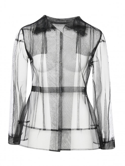 Блуза из сетки с кружевной отделкой - Общий вид