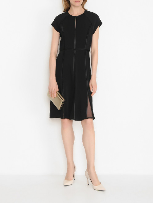 Платье c отрезной талией и декором Karl Lagerfeld - МодельОбщийВид