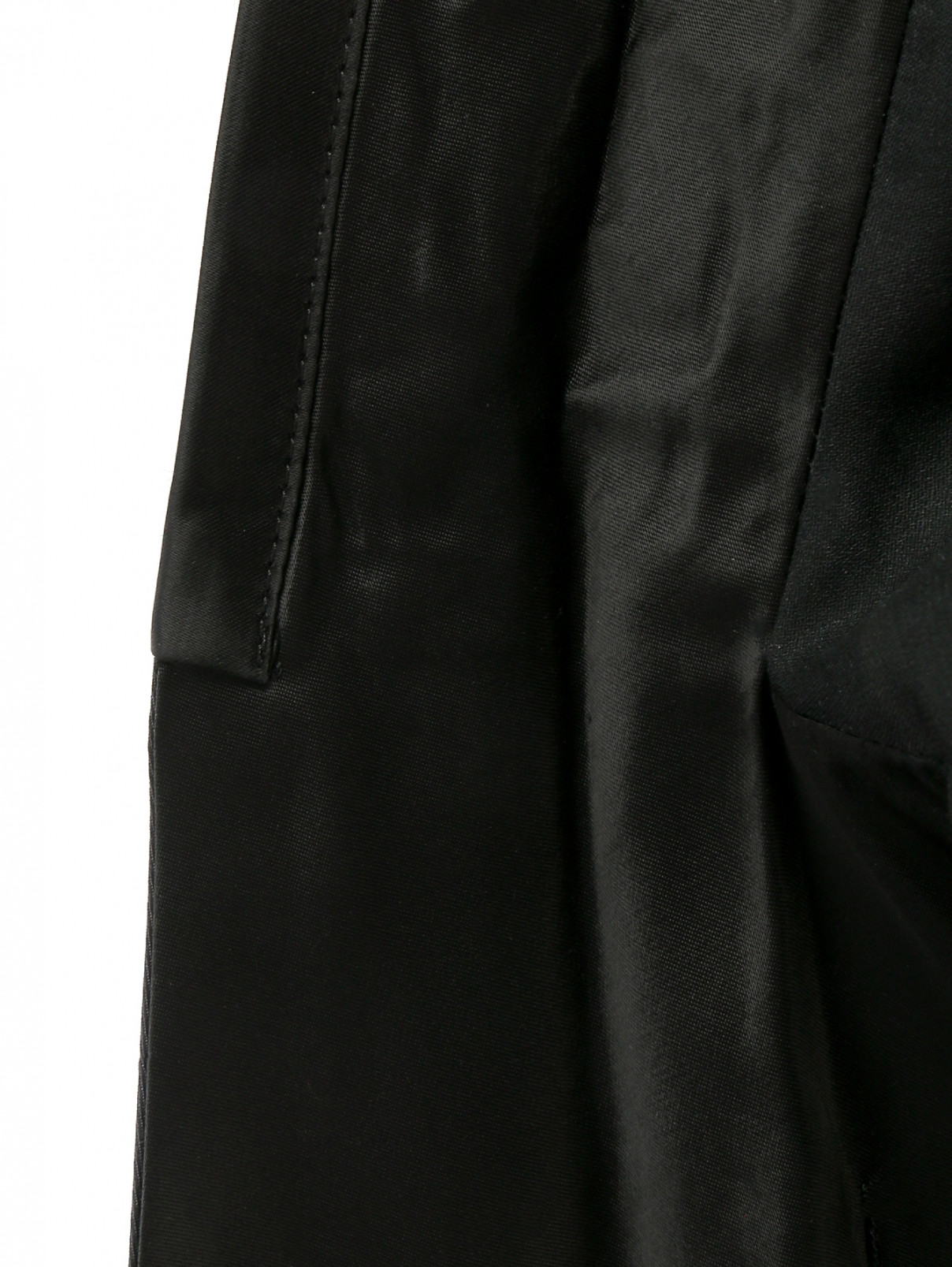 Укороченный жакет из шерсти и шелка с контрастной отделкой Marthe+Francois Girbaud  –  Деталь1  – Цвет:  Черный