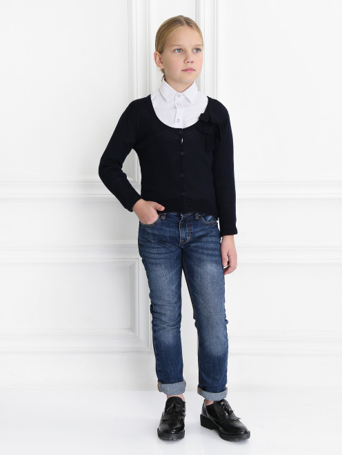 Кардиган из шерсти с бантиком Aletta Couture - Модель Общий вид