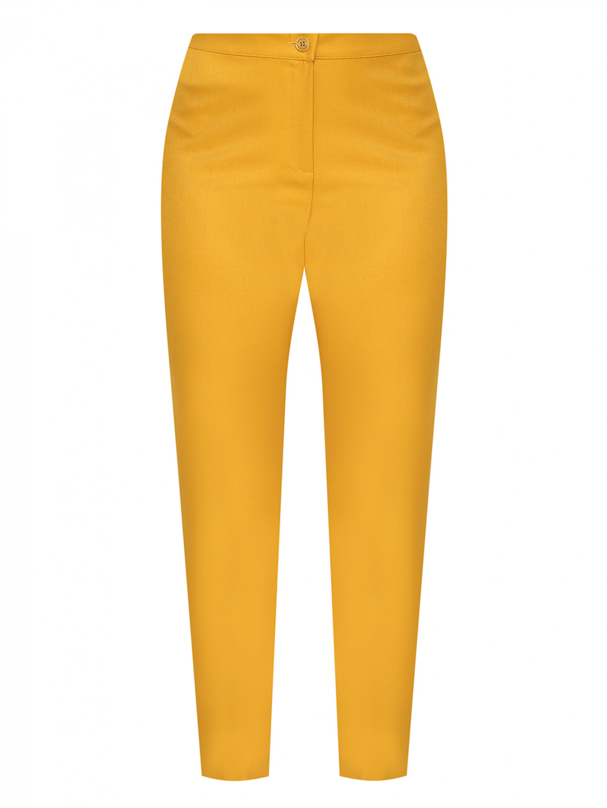 Укороченные брюки однотонные Marina Rinaldi  –  Общий вид  – Цвет:  Желтый