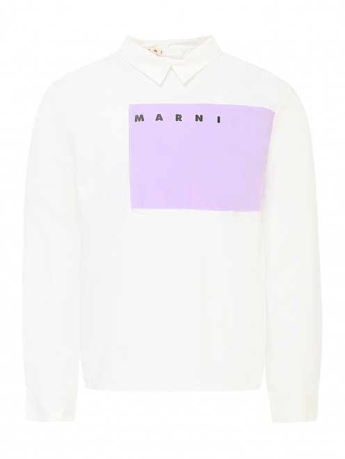 Блуза из хлопка с аппликацией Marni - Общий вид