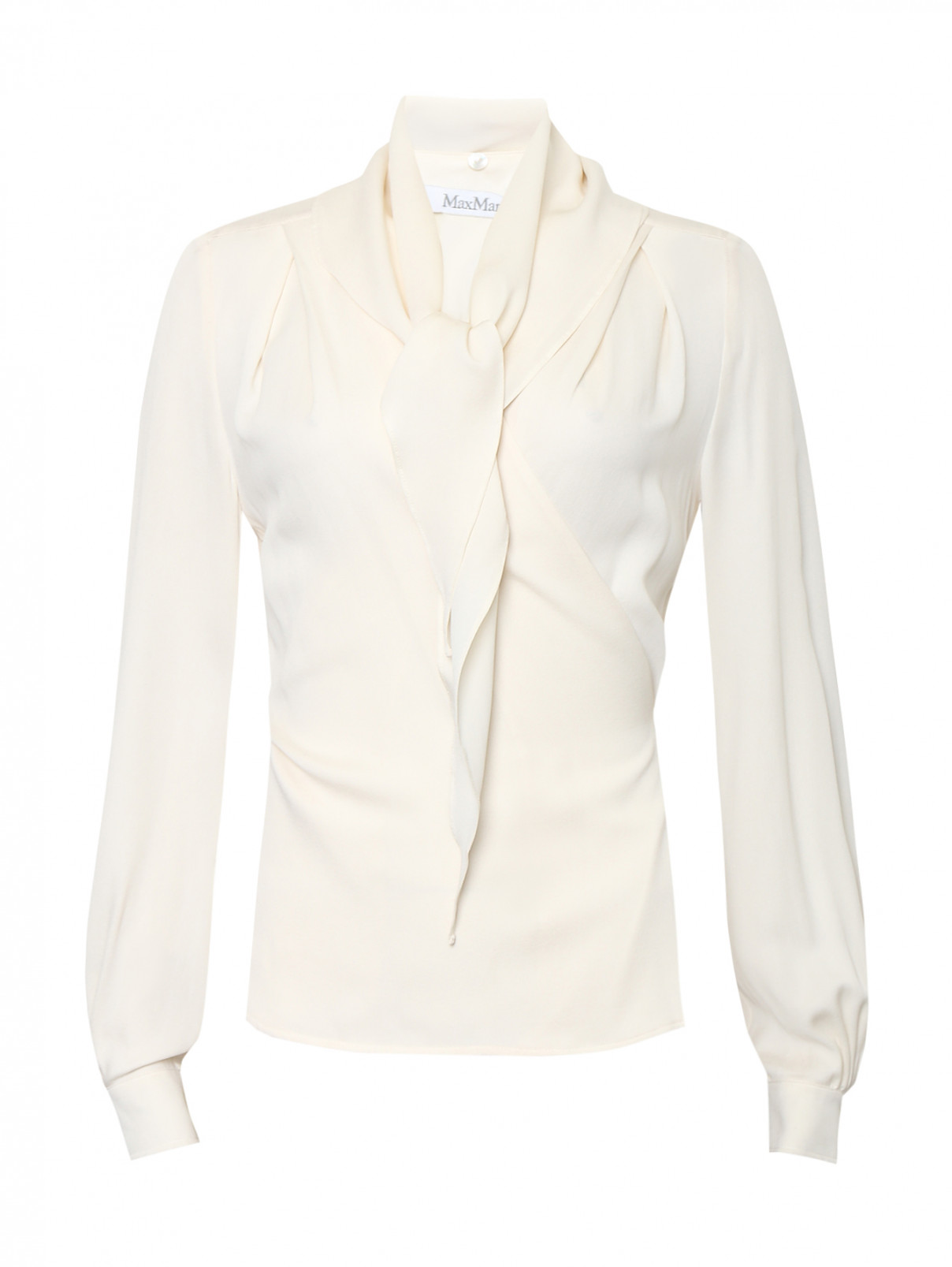 Блуза из шелка Max Mara  –  Общий вид  – Цвет:  Белый