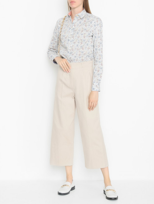 Укороченные брюки из хлопка Max Mara - МодельОбщийВид