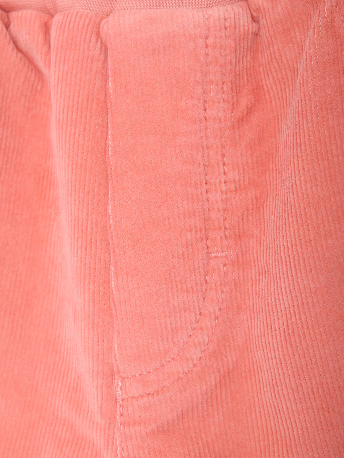 Утепленные брюки из микровельвета Il Gufo  –  Деталь  – Цвет:  Розовый
