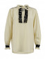 Блуза из шелка декорированная кружевом Moschino  –  Общий вид