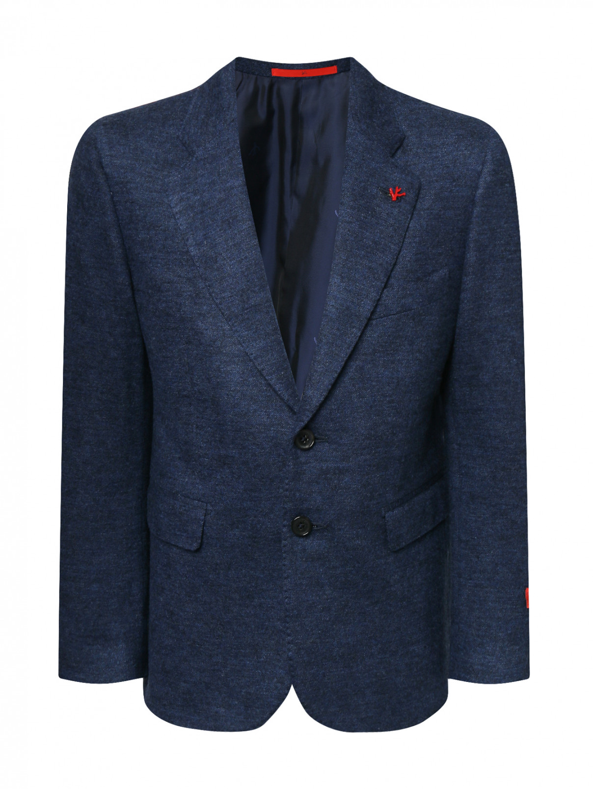 Пиджак из шерсти на пуговицах Isaia  –  Общий вид  – Цвет:  Синий