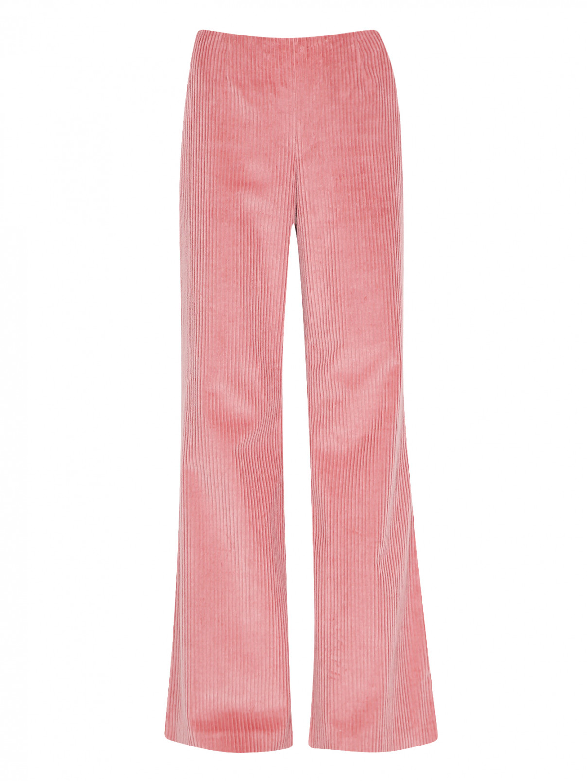 Вельветовые брюки прямого кроя Max&Co  –  Общий вид  – Цвет:  Розовый