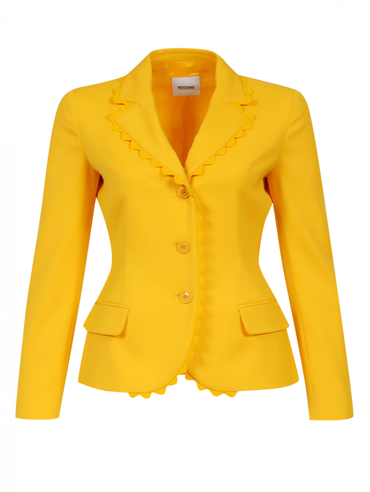 Жакет из шерсти на пуговицах Moschino  –  Общий вид  – Цвет:  Желтый