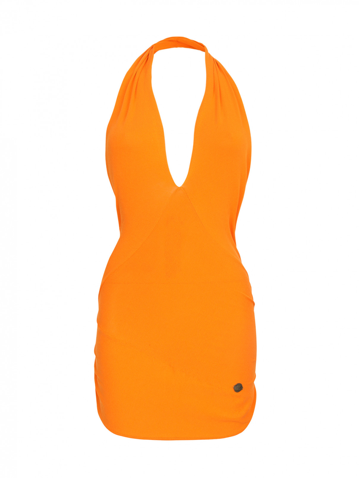 Асимметричный топ из смешанного хлопка Frankie Morello  –  Общий вид  – Цвет:  Оранжевый