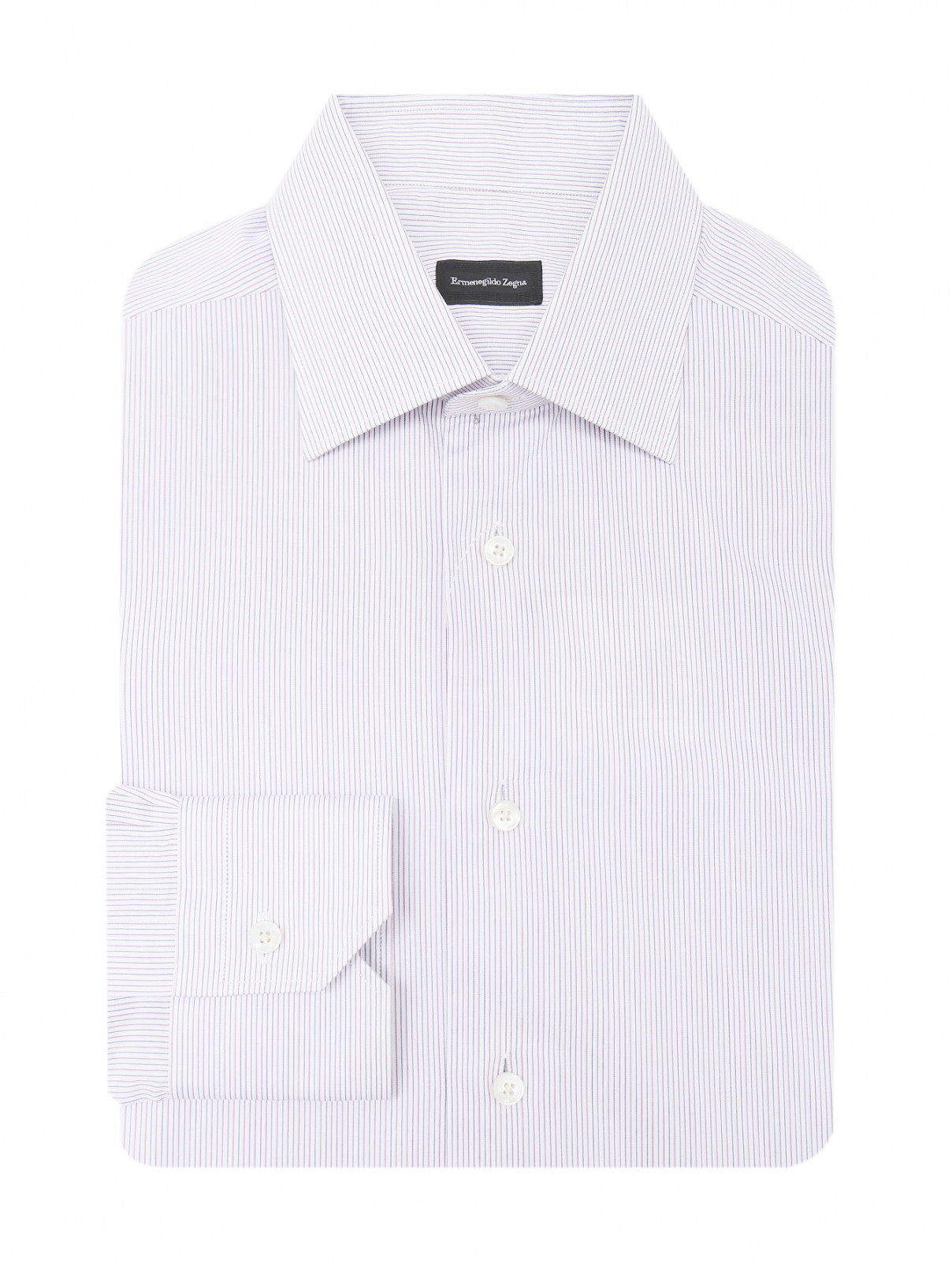 Рубашка из хлопка Ermenegildo Zegna  –  Общий вид  – Цвет:  Фиолетовый
