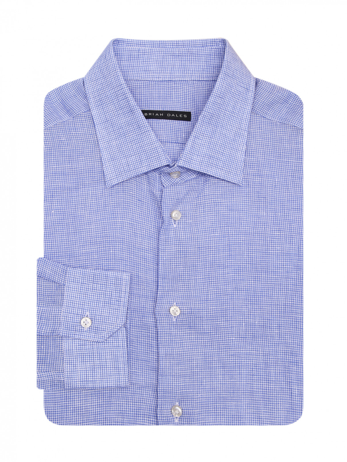 Рубашка из льна с узором Brian Dales  –  Общий вид  – Цвет:  Узор