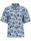 Блуза из хлопка и льна с узором и декоративной отделкой Spx Code  –  Общий вид
