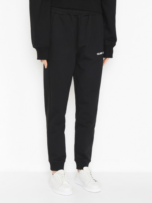 Трикотажные брюки с логотипом Helmut Lang - МодельВерхНиз