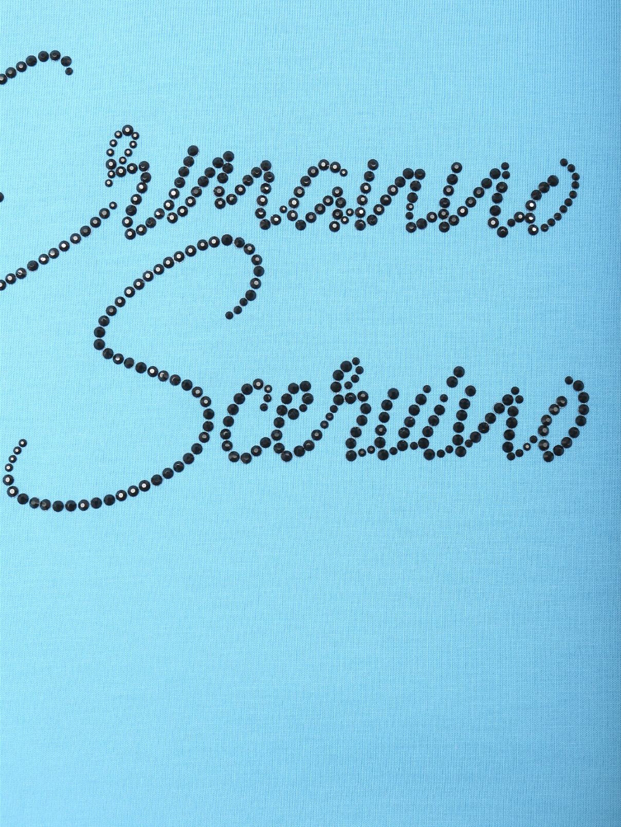 Футболка из хлопка с логотипом Ermanno Scervino  –  Деталь  – Цвет:  Синий